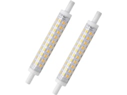 Omni 2pack Lâmpadas Led R7s 118mm, Branco Quente 3000k, 10w Substitui 80w Halógeno, 800lm, 230v, Classe Energética A++