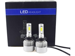 Lâmpadas Led H7 Genéricas, Proteção Contra Superaquecimento, Brancas, 8000lm, Alumínio, Pacote Com 2 Unidades, 36w, Com