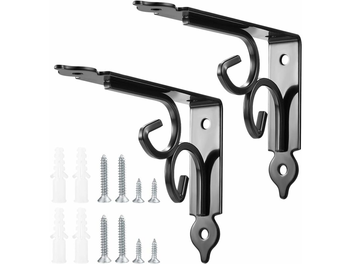 Suporte Triangular Para Prateleira, Metal, 90°, Para Parede, Preto