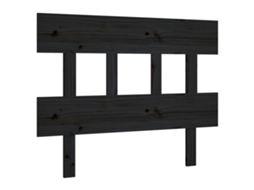 Cabeceira de Cama 93,5x3x81 Cm Pinho Maciço Preto MAISON EXCLUSIVE