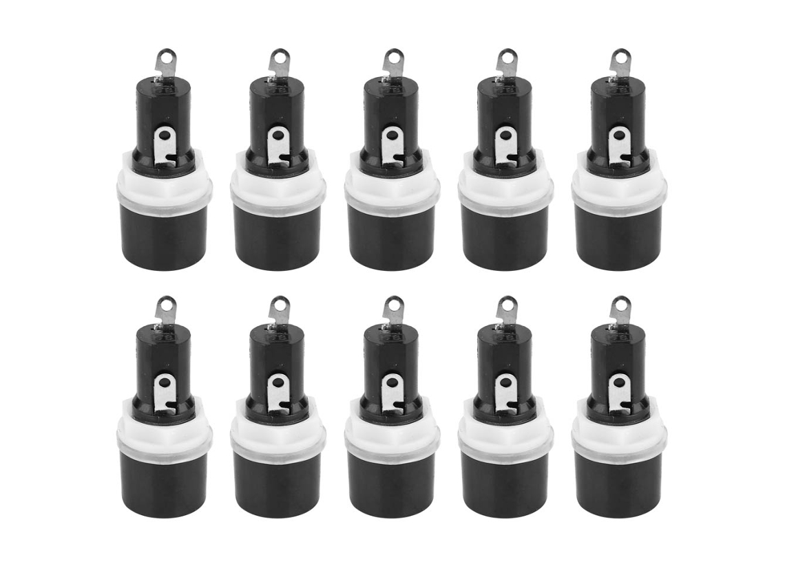 10 Un Porta Fusíveis Tipo Tubo Plano Mf 528 5x20 Parafuso Tampa Cruzada 10a 250v VOLTEDGE