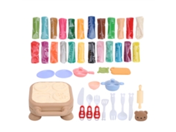 Primerox brinquedo de Massinha Colorida Não Tóxica Conjunto de Cozinha Diy para Crianças com Urso e Máquina de Hambúrguer