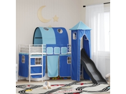 Vidaxl Estrutura De Beliche Para Crianças Branco E Azul 90 X 190 Cm