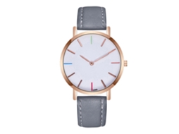 Relógio Masculino Casual de Pulso com Pulseira de Couro Pu e Movimento de Quartzo (cinza)