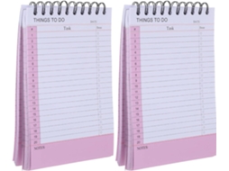 Pacotes Caderno Planejador com Espiral, Bloco de Notas para Lista de Verificação, 21 x 14 cm, Rosa