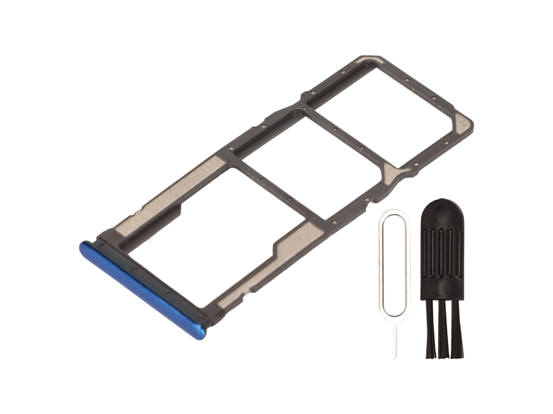 Aetheria prato de Slot de Cartão Sim para Xiaomi Redmi Note 8 com Pino e Escova Azul