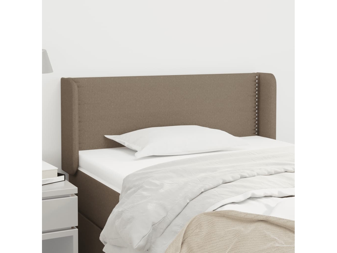 Vidaxl Cabeceira Cama Abas Tecido 93x16x78/88 Cm Cinzento-acastanhado