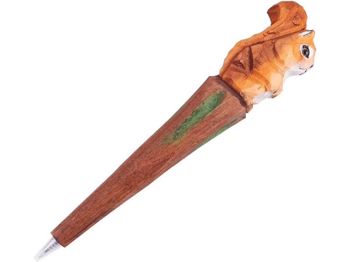 Caneta Esferográfica Artesanal Bestonzon Com Desenho De Esquilo,