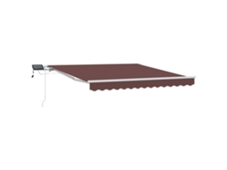 Toldo Retrátil Manual Luz Led 300x250cm Castanho MAISON EXCLUSIVE