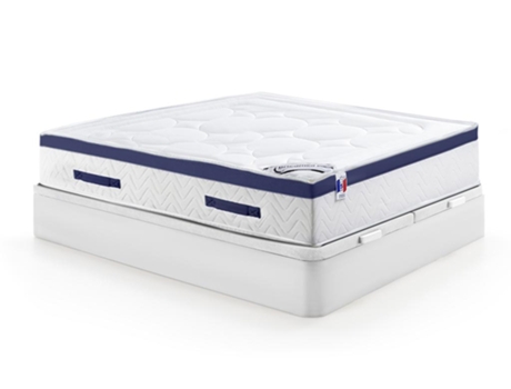 Conjunto Cama + Colchão + Somier DREAMEA PLAY Marquis (Branco - Madeira - 180x200 cm)