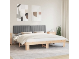 Vidaxl Estrutura De Cama Com Cabeceira Estofada Cinzento-claro