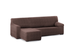 Capa Bi-Elástica para Sofá Adaptável Roc Chaise Longue Braço Curto Esquerda 250-360 Cm Castanho VIPALIA
