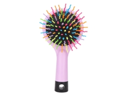 Mini pente de massagem antiestático portátil de plástico com desenho animado, modelo 2026, para cabeleireiro (rosa)