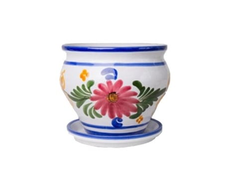 Maceta ceramica flor coco 29x36 cm