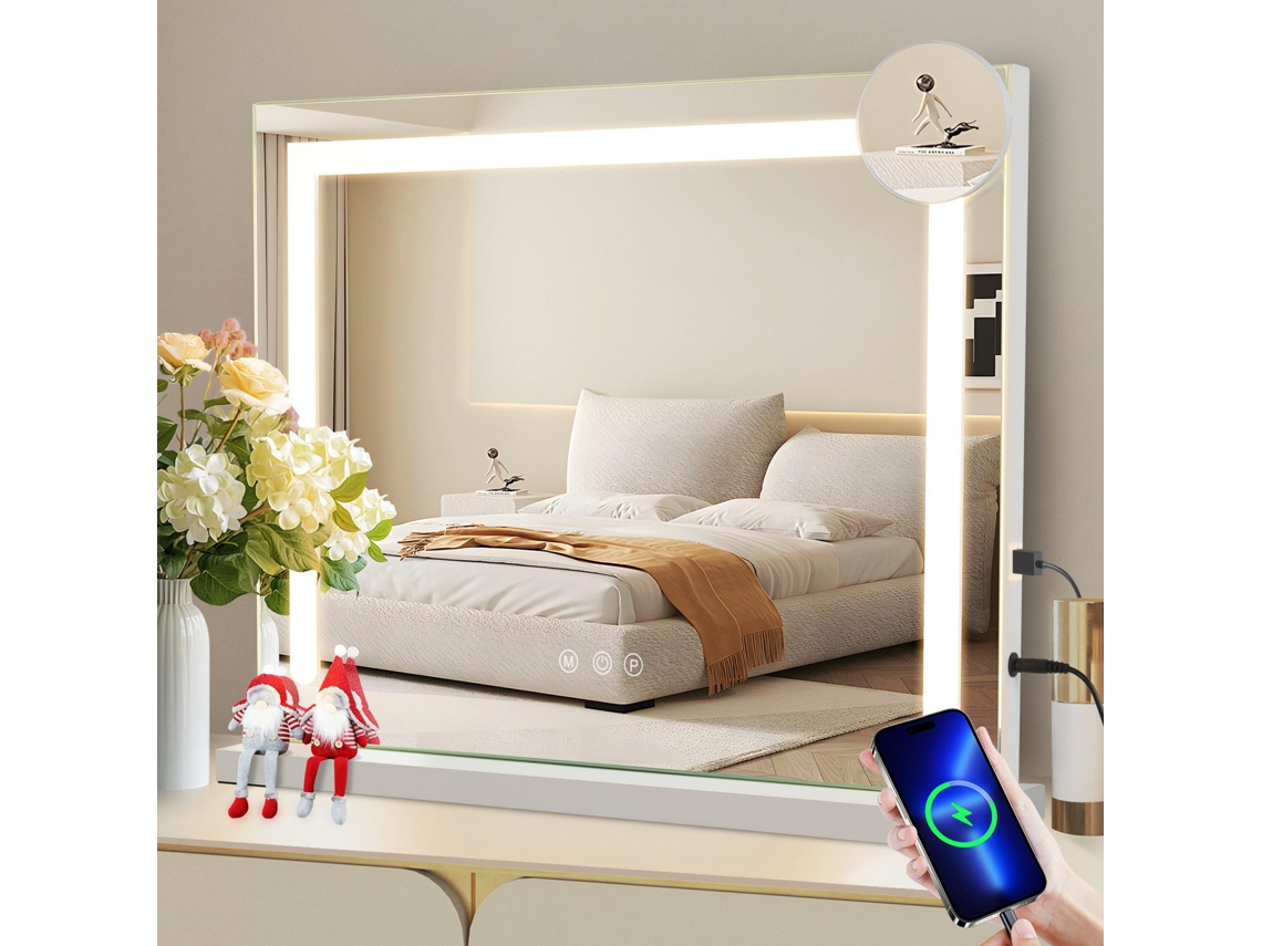 Luz De Espelho Branco Retângulo Nettlife