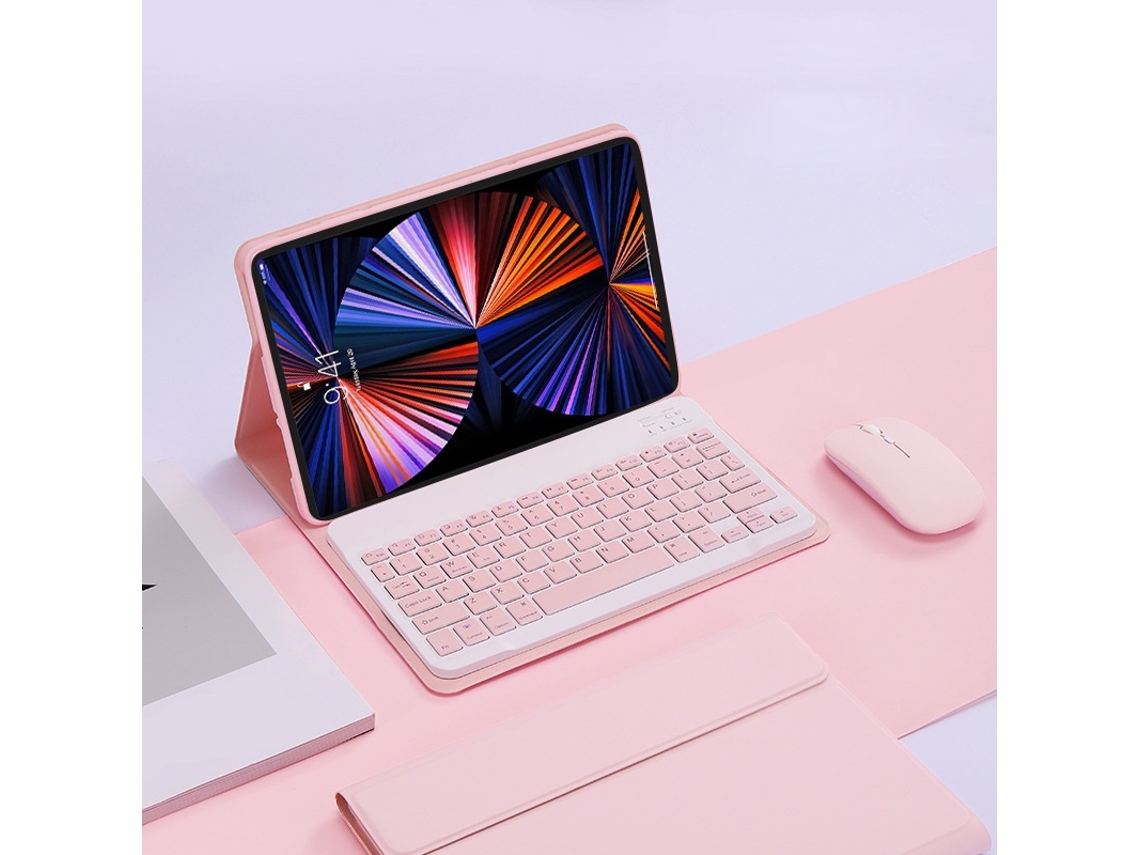 Tressino Capa Tablet Capa Teclado Para Lenovo Idea Tab Pro 12.7 Polegadas Com Mouse, Rosa (2025)