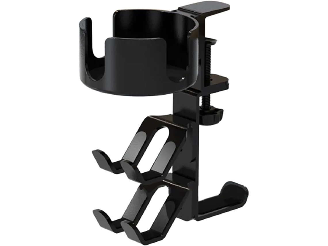 Suporte Giratório 3 Em 1 Para Fones De Ouvido Com Porta-copos, Suporte De Metal Para Mesa Sem Necessidade De