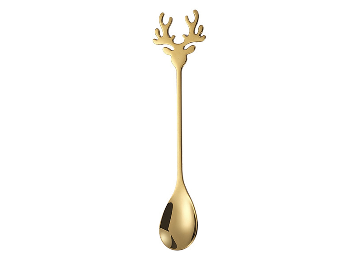 Laxiscreed Colher Natal Com Estrela De Rena Para Sobremesas E Café Festivos