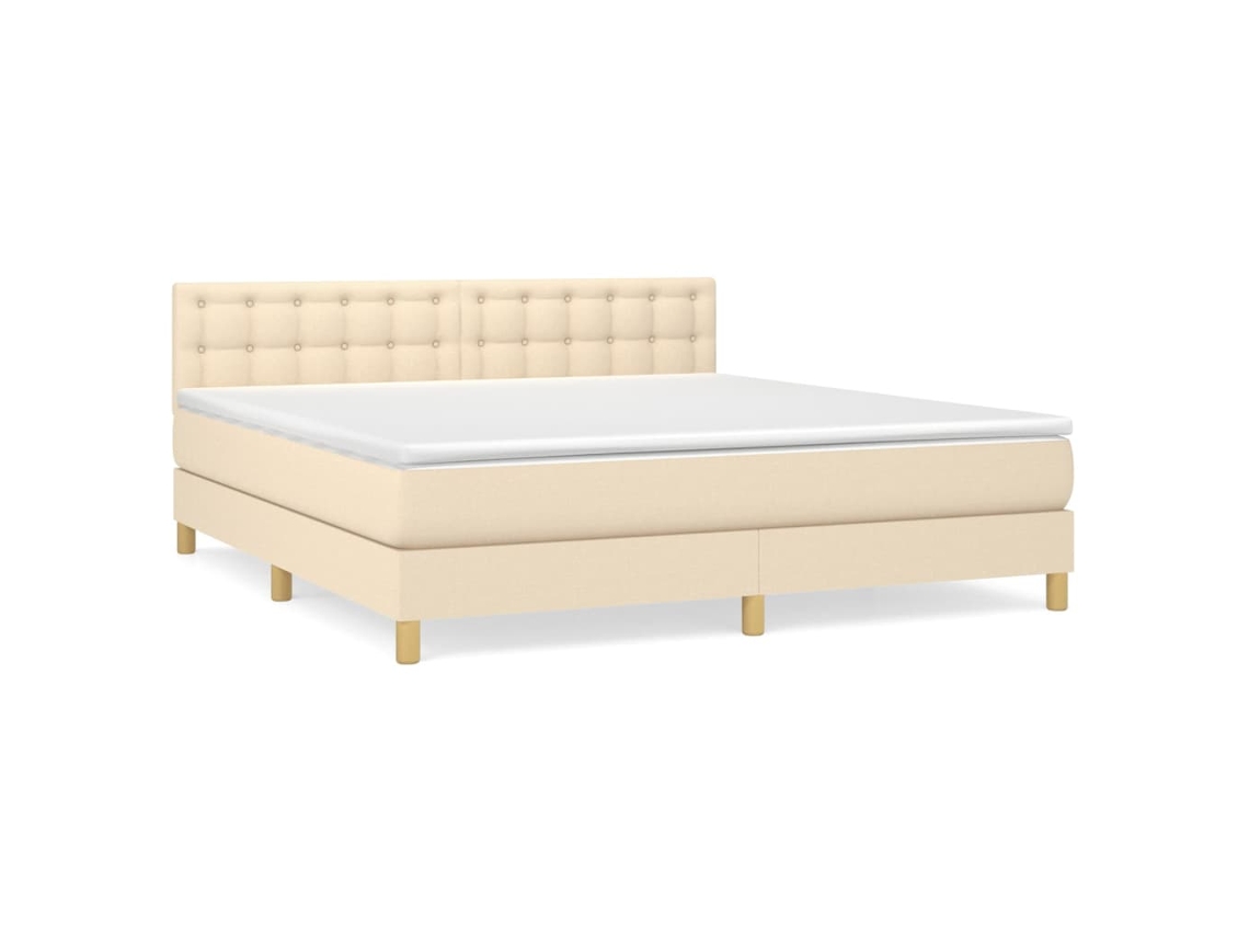 Box Spring Bed, Box Spring Beds Vidaxl Creme Tecido (180 X 200 Cm)