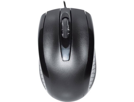 Rato  MS200, preto, com 800dpi, USB. Formato ergonómico. Utilização ambidextra