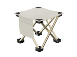Cadeira de Camping AQUAFORGE, dobrável, portátil, para uso externo, branca, com apoio para os pés