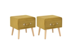 Bedside Cabinet, Bedside Cabinets Vidaxl Amarelo Tecido (n/a)