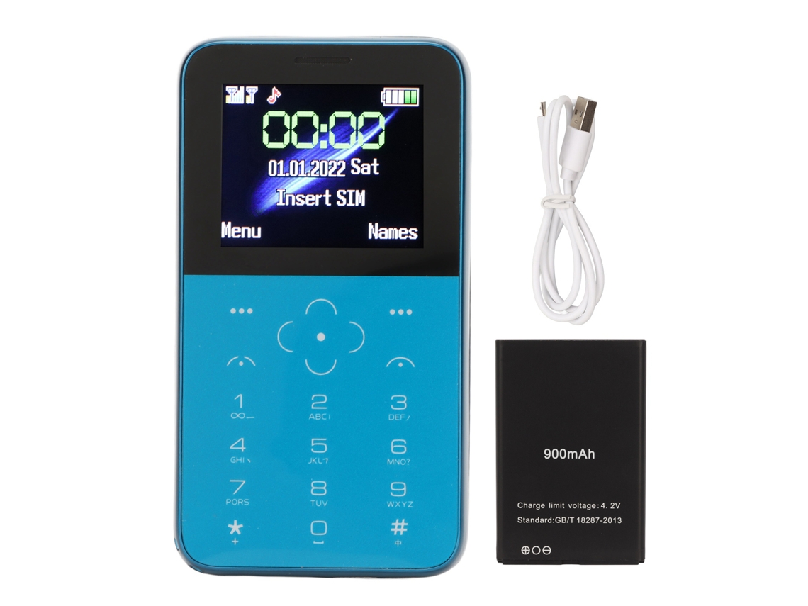 Soyes S10p Mini Cartão Celular Ultra Fino Pequeno Portátil Teclado De Backup Celular Para Crianças Estudantes Azul