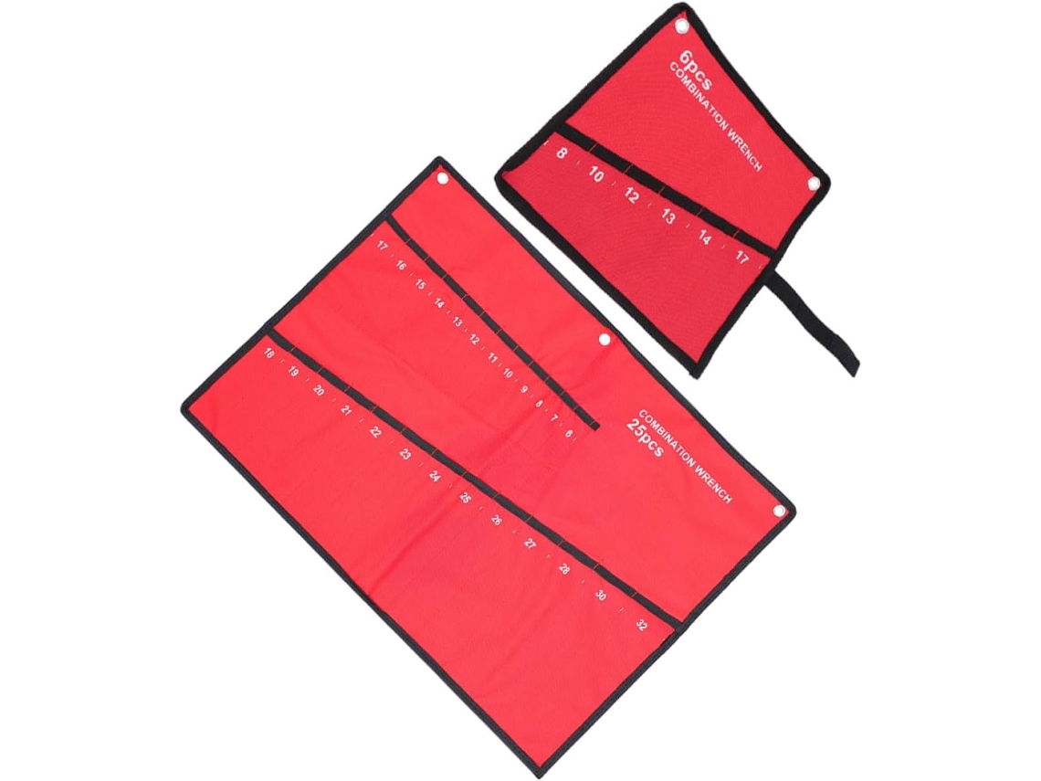 Bolsa para ferramentas enrolada em lona preta Abaodam, com 2 compartimentos diferentes, leve e fácil de limpar, ideal para...