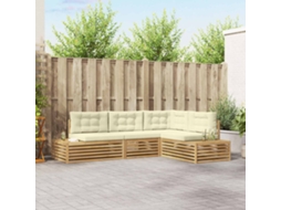 Vidaxl 5 Unid. Conjunto De Sofás Para Exterior Branco