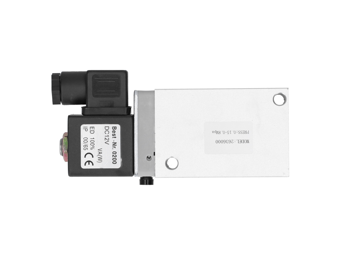 Válvula Solenoide Elétrica Pilotada 2 Posições 5 Vias G1/4in Liga De Alumínio Dc12v