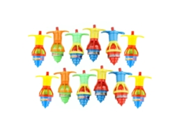 Ats 12 Peças Giros Copio para Crianças com Luzes Led Parpadeantes Giratórios Brinquedo Portátil para Festa Natal Presente