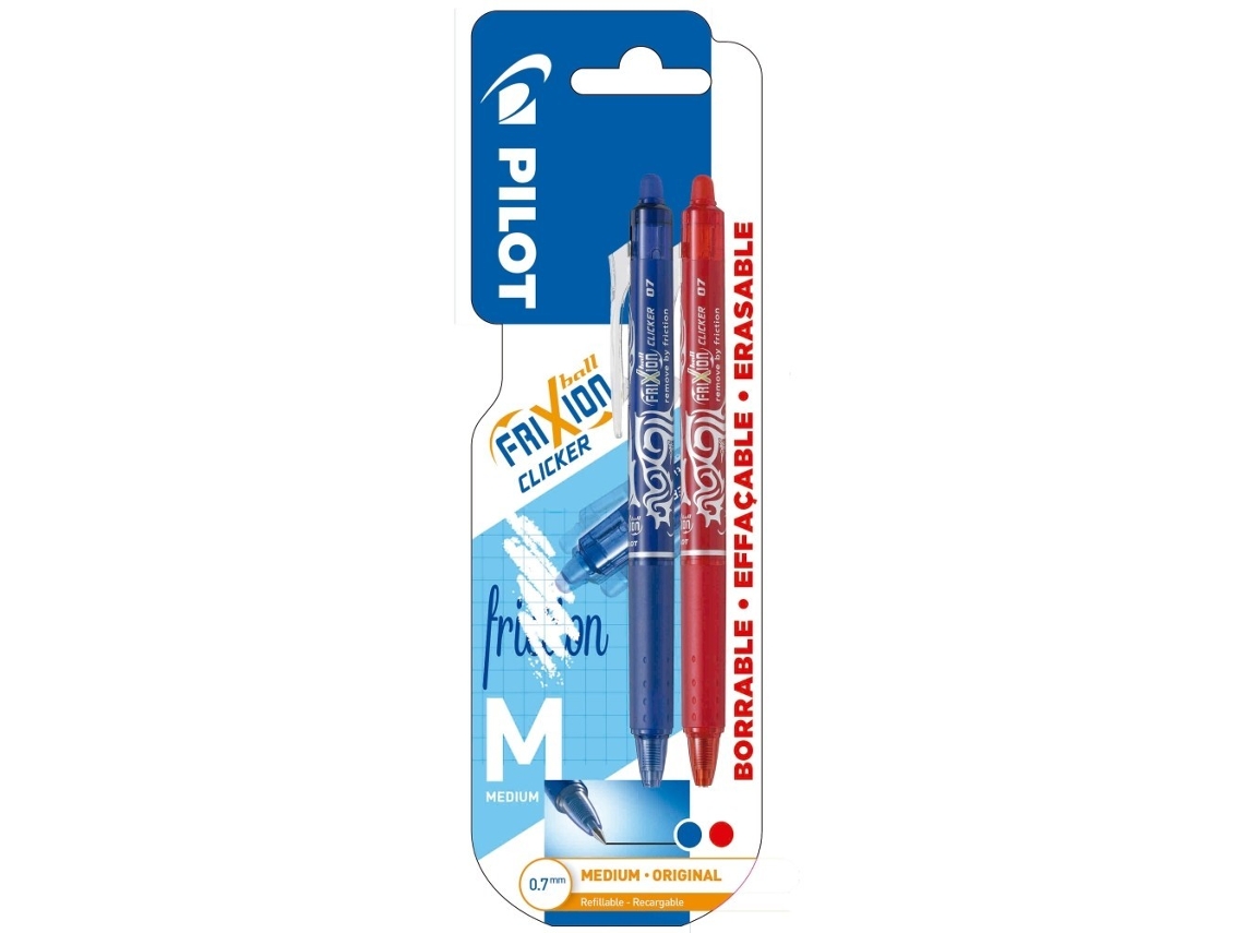 2 Canetas PILOT Frixion Clicker Azul-Vermelho