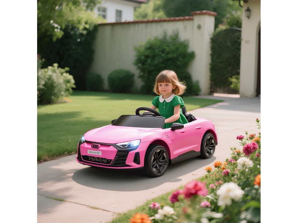 Carro Elétrico 12v Comando 2,4ghz, 2 Motores, 4 Rodas Amortecidas, Buzina, Luzes, Música, Arranque Suave, Roda Auxiliar, 3-5 Anos, Rosa