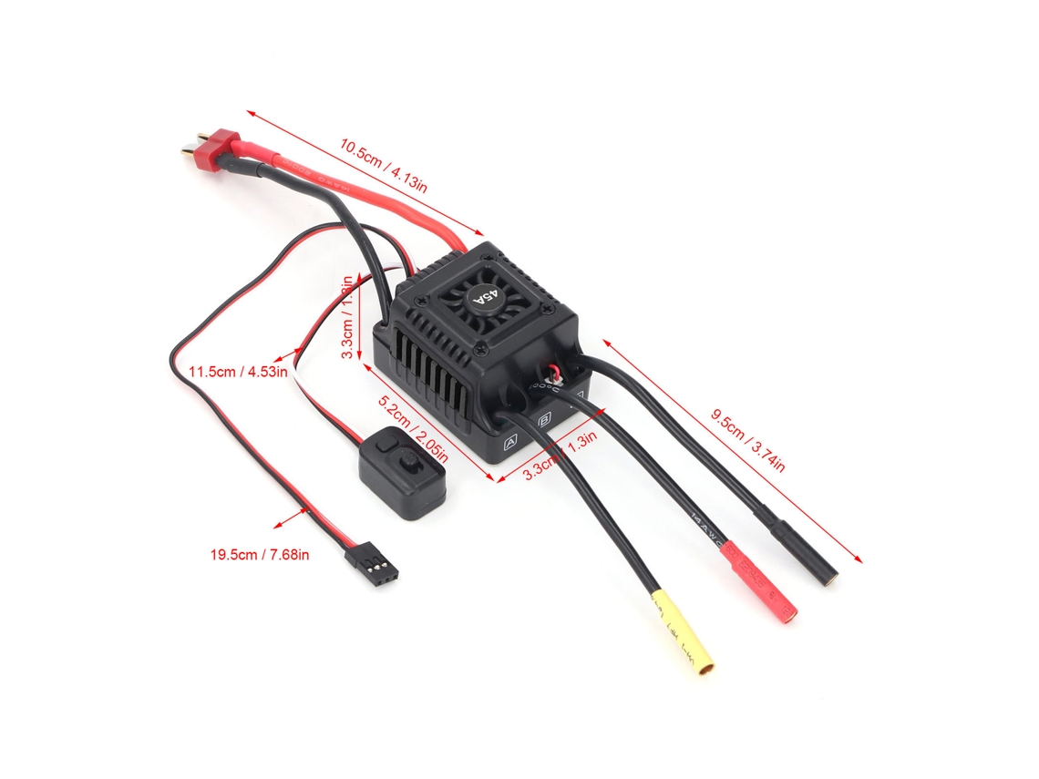 Laxiscreed Controlador De Velocidade Rc Brushless 45a Para Carrinhas 1/10