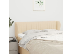 Vidaxl Cabeceira De Cama C/ Abas Tecido 147x23x78/88 Cm Creme