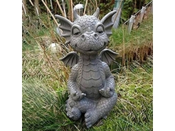 Estatua De Dragón Jardín De Meditación - Resina Hecha A Mano - Decoración Para Jardín
