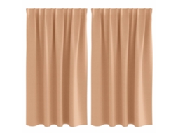 Maison Exclusive - Cortinas Blackout Com Argolas 2 Pcs Marrom Claro 140 X 140 Cm