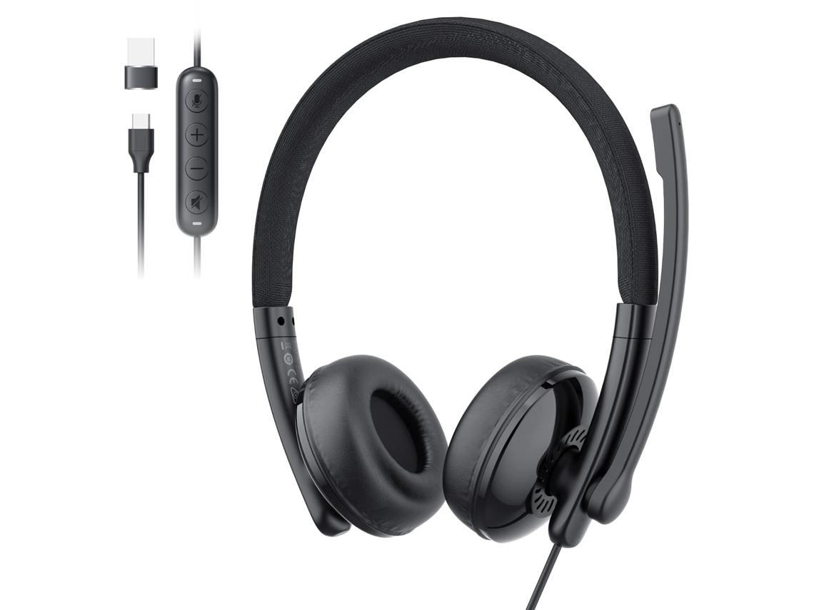 FONES DE OUVIDO COM FIO MDUG com microfone, cancelamento de ruído e alimentação USB