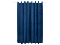Maison Exclusive - Cortina Blackout C/ Argolas Metal 290x245 Cm Veludo Azul-escuro