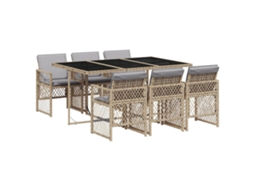 Garden Dining Set, Garden Dining Sets Vidaxl Bege Rattan / Vime (n/a)