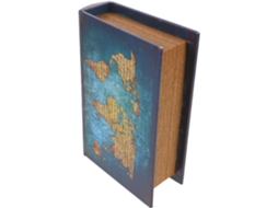 Caixa Armazenamento Vintage Madeira Formato Livro Design Europeu Elegante Fácil Limpar Portátil Ideal GOKOCO