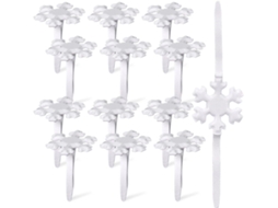 100 Tachinhas Metálicas Decorativas Brancas em Formato de Floco Neve para Scrapbooking e Artesanato, CHABERLU