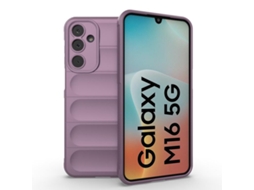 Capa Halinuia Para Samsung Galaxy M16 5g Magic Shield Tpu Flannel Roxo (proteção Integral, Interior Em Flanela)