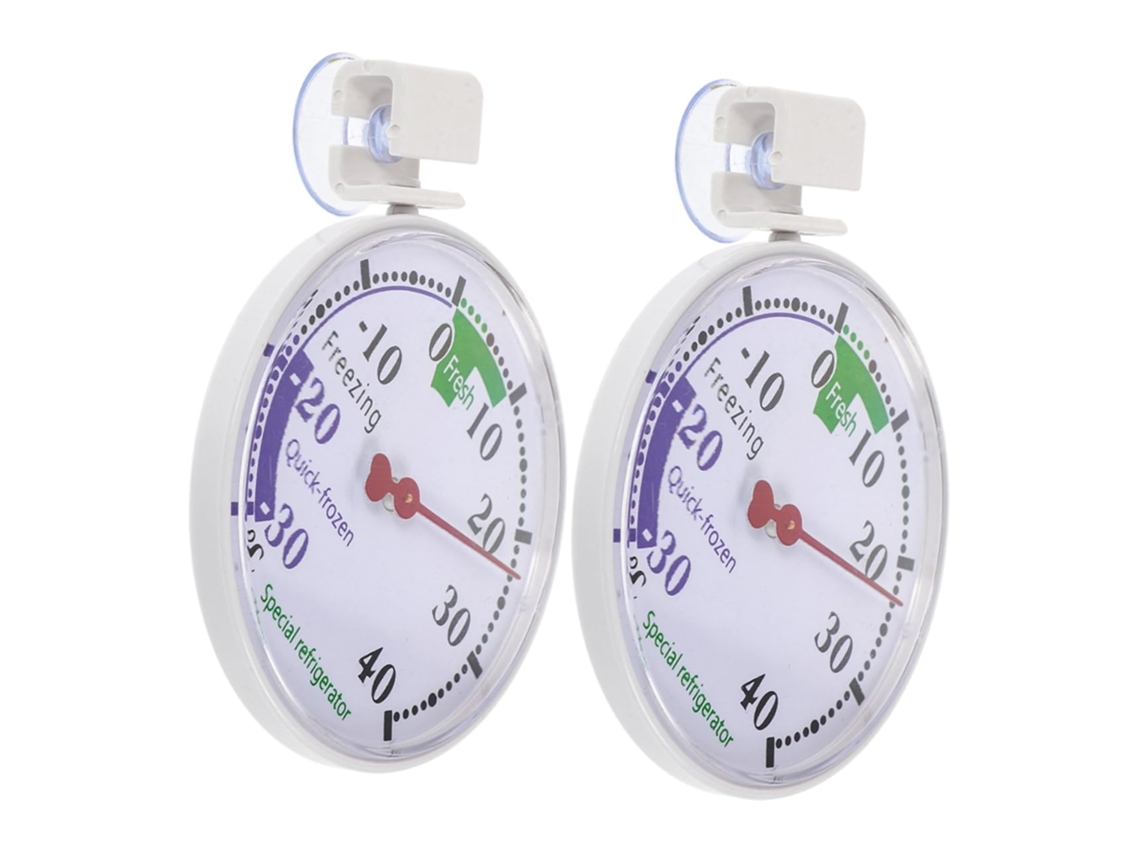 Conjunto De 2 Termômetros Para Geladeira Com Botão Giratório Medição Precisa Temperatura Plástico Reutilizável Ideal