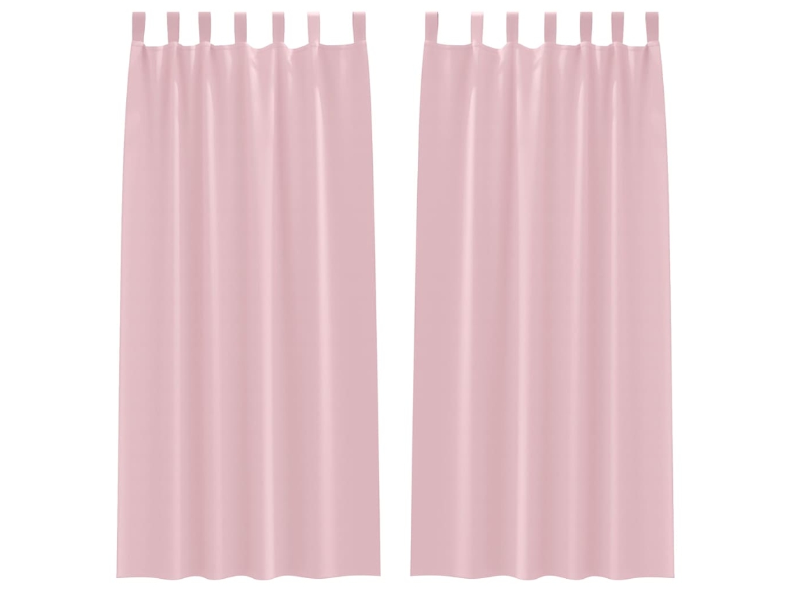 Maison Exclusive - Cortinas Blackout Com Argolas 2 Pcs Rosa Bebé 260 X 140 Cm