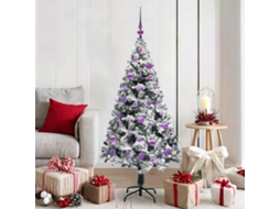 Vidaxl Árvore De Natal Artificial Branco 150 Cm Pvc, Aço E Plástico