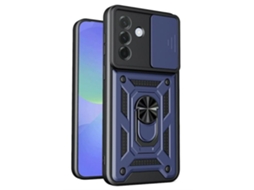 Capa Para Samsung Galaxy A37 5g - Case Rígido Anti Choque Vidro Temperado - Azul Escuro