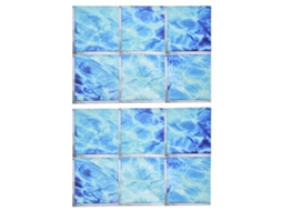 2set Adesivo Antiderrapante para Banheira 3d Pvc À Prova D'água Autocolante para Piscina Azulejos | S/MARCA