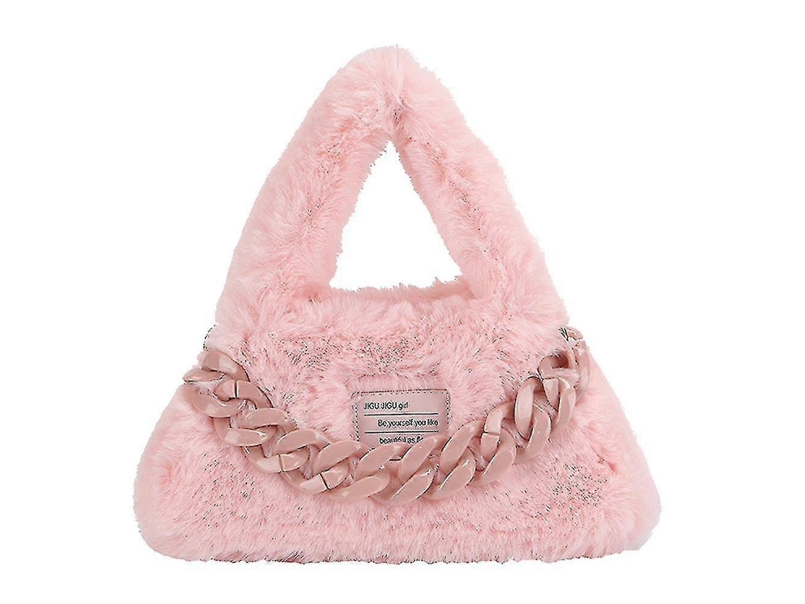 Mochila De Pelúcia Feminina De Um Ombro Macia Para Outono E Inverno