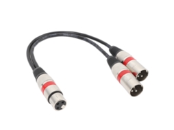Cabo divisor XLR OFC de 22 AWG e 11,8 polegadas, 1 XLR fêmea a 2 XLR macho para equipamentos de áudio